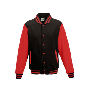 8x Giacca College Unisex Nero/Rosso