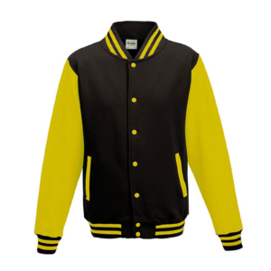 8x Giacca College Unisex Nero/Giallo