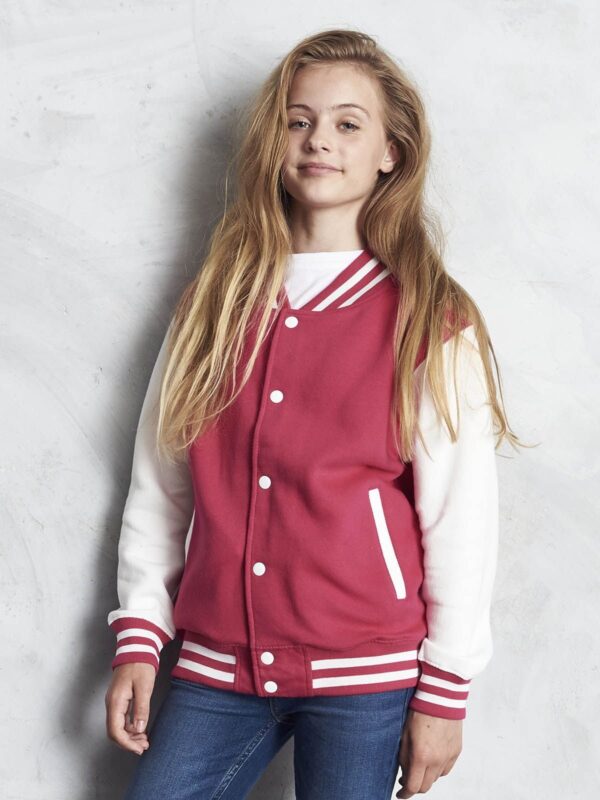 8x Giacca College Bambino Rosa/Bianco - immagine 3