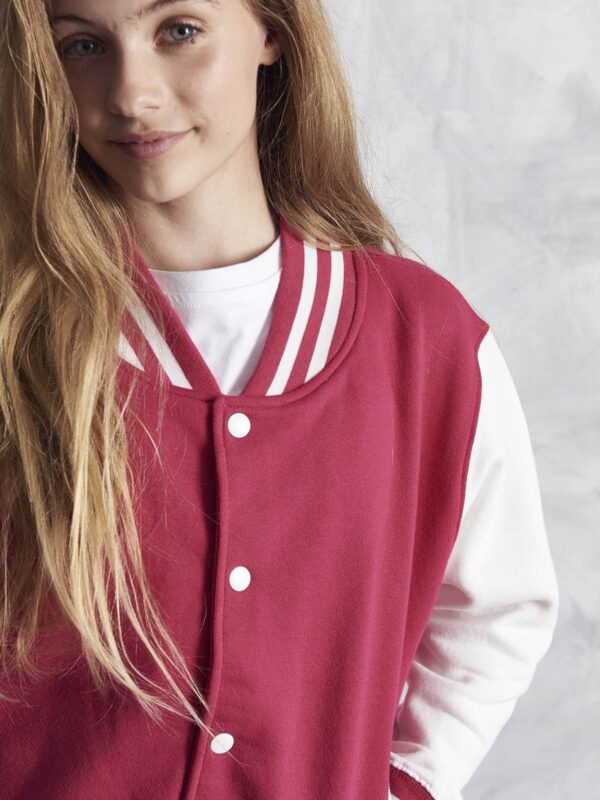 8x Giacca College Bambino Rosa/Bianco - immagine 2