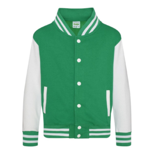 8x Giacca College Bambino Verde/Bianco