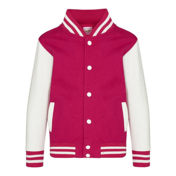 8x Giacca College Bambino Rosa/Bianco