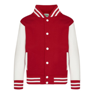 8x Giacca College Bambino Rosso/Bianco