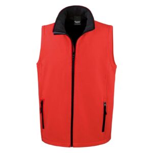 8x Softshell Smanicato Uomo Rosso