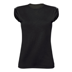 10x Tee Donna mix size Slub Nero